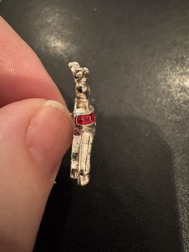 Vintage Signed Avon Christmas Reindeer Silvertone Lapel Pin w/ Red Stones c1987
