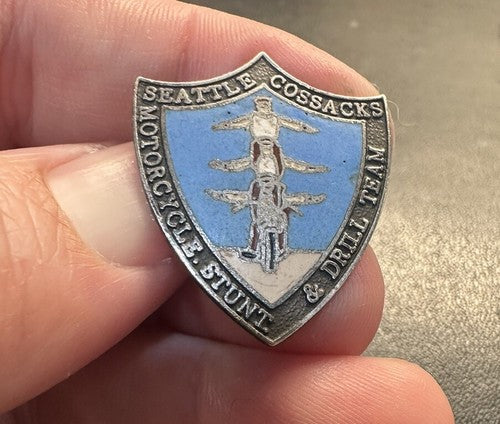 Vintage SEATTLE COSSACKS Motorcycle Stunt & Drill Team Lapel Pin
