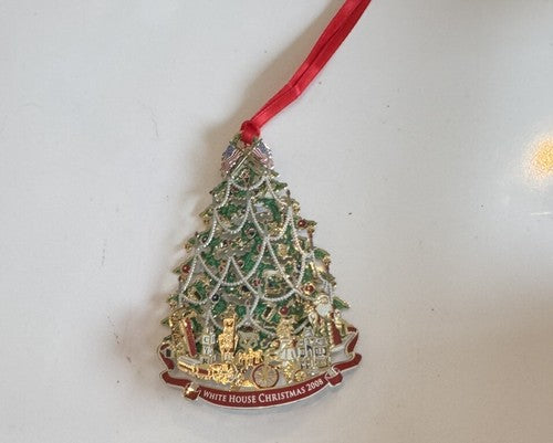 2008 The White House Historical Association Christmas Ornament 3D Effect Metal