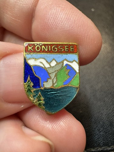 Vintage Konigsee Lake - Germany Tourist Travel Souvenir Pin Coat of Arms