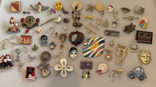 63 Piece Vintage/Modern Colorful Mixed Style Brooch/Pin Lot - Coro Craft Best