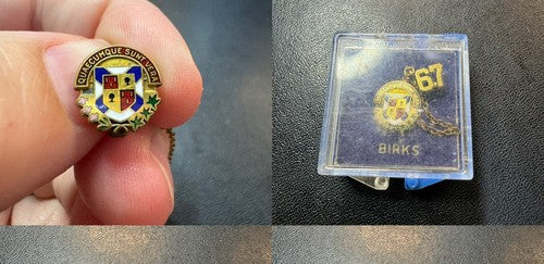 Vintage St Francis Xavier University Gold Filled Lapel Pin in Original Box Birks