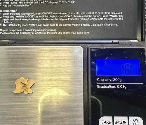 Texas Instruments Pin Back 10k Gold Service Award Tie Tack 1.81g