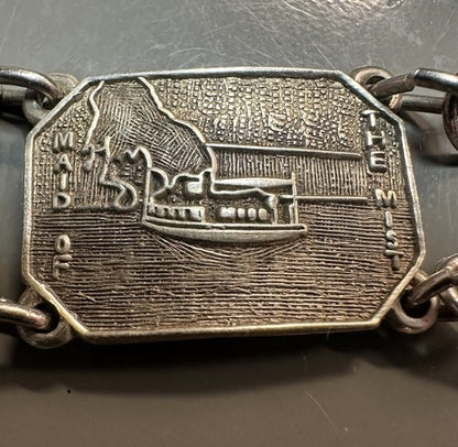 Vintage Post 1930 Canada Niagara Falls Bracelet Silver Tone Non-magnetic 6.75”
