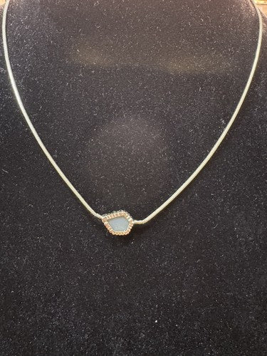 Kendra Scott Mara Tess Vintage Necklace Drusy Gold Tone