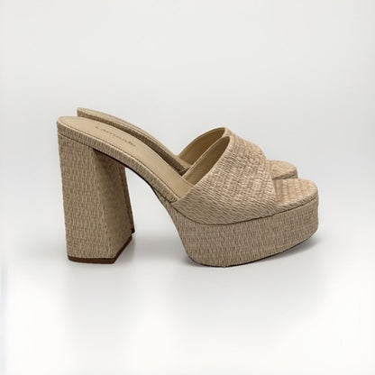 Larroude Dolly Slip On Platform Mules Raffia - Size 8 - $315 - Gorgeous!