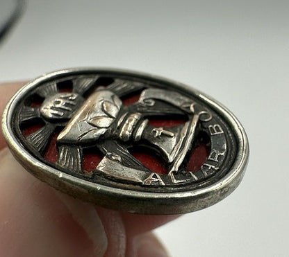 Very Special Vintage Catholic IHS Altar Boy C Clasp Pin
