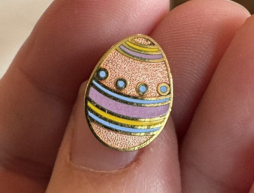 Colorful Pastel Decorated Easter Egg Vintage HALLMARK 1986 Tie Tack Lapel Pin