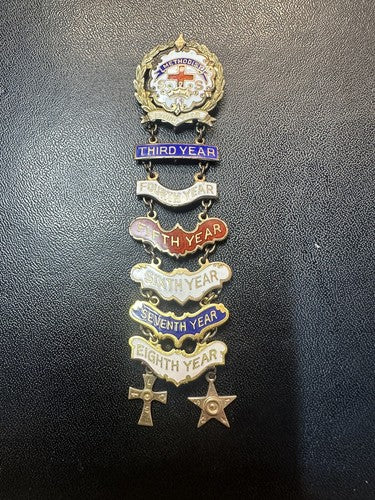 United Methodist Sunday School Attendance Pin Cross and Crown 1-8th Years 10k