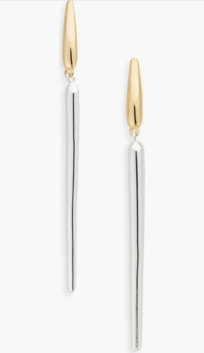 ARGENTO VIVO 18k Gold over Sterling Silver Linear Drop Earrings NWT $78