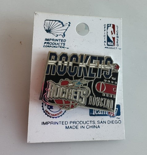 VTG 1995 HOUSTON ROCKETS NBA Logo Lapel Pin New On Card NOS Championship Year