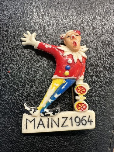 RARE Mainz 1964 Fasnacht Carnival Clown Pin / Badge