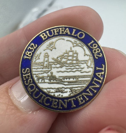 Vintage 1832 Buffalo New York NY Sesquicentennial 1982 Badge Pin