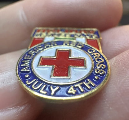 American Red Cross ARC Holiday Heroes Club Pin Button July 4th 1997