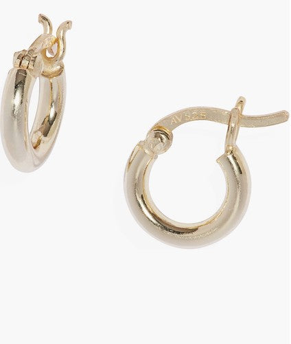 Argento Vivo 18k Gold Plated Sterling Silver Huggie Hoop Earrings - Small Hoops