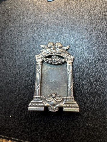 Vintage Art Deco Photo Picture Frame 925 STERLING Silver Ornate Brooch Pin
