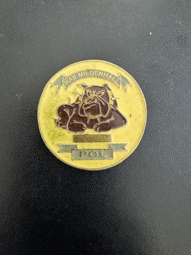OLD - RAF MILDENHALL POL AIR FORCE FLAG CHALLENGE COIN Petroleum Oil Lubricants