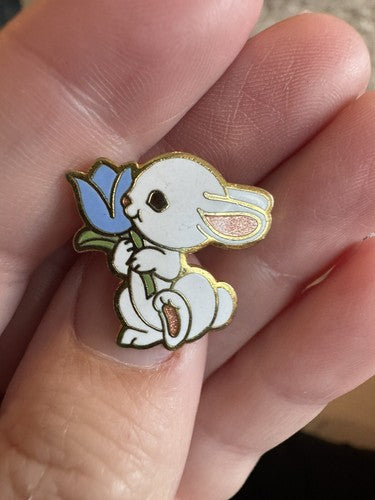 Vintage Hallmark Bunny Rabbit Enamel Lapel Pin Easter Tie Tack