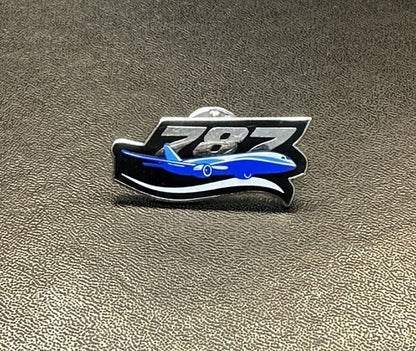 Pin BOEING 787 Metal Black Blue White Tie Tack B787