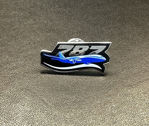 Pin BOEING 787 Metal Black Blue White Tie Tack B787