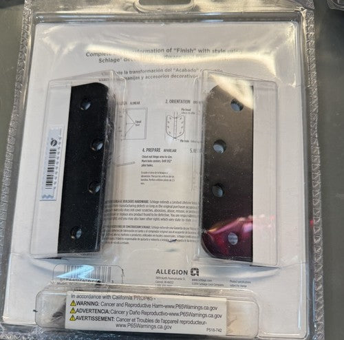 3pk Schlage 4” 5/8” Radius 3 Hinges Project Pack SC3P1011F-716E Aged Bronze