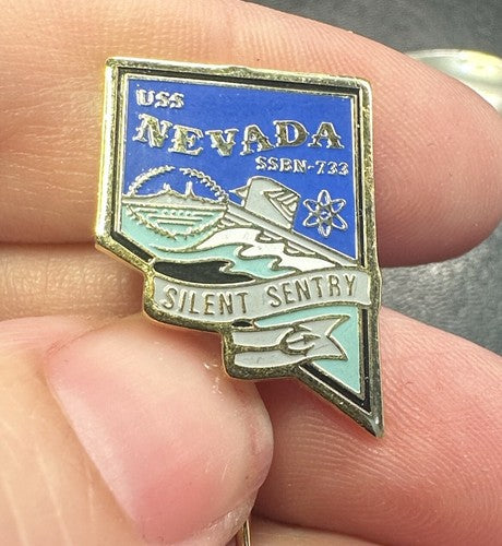 USN Navy USS Nevada SSBN-733 Silent Sentry Submarine Lapel Pin Stick Military
