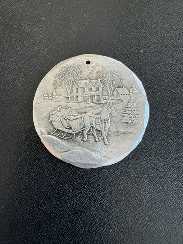 Wendell August Forge Aluminum 1995 Sleigh Ride Christmas Ornament