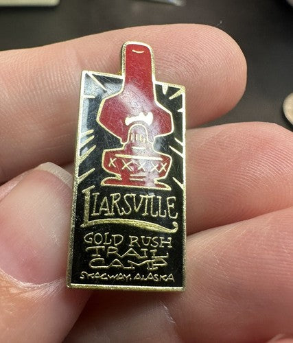Liarsville Alaska Gold Rush Trail Camp Scagway Lapel Pin
