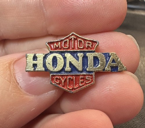 Vintage Honda Motor Cycles Lapel Pin Motorcycle Badge Tack Logo