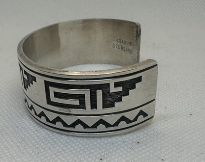 Vintage KABANA Sterling Silver .925 Southwestern Cuff Bracelet Tribal