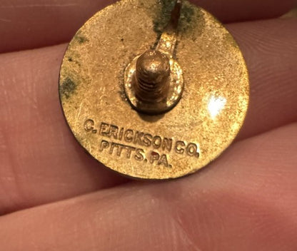 Antique Slovak League Of America Group Organization Pin Pinback Screwback In