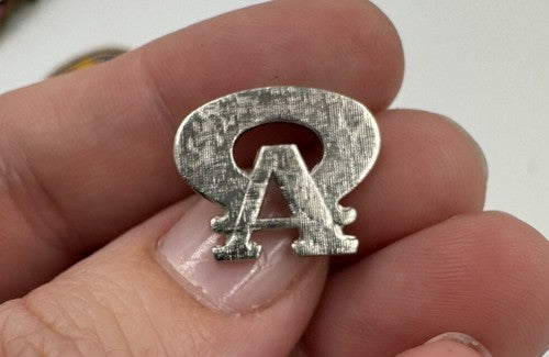 Vintage Alpha Omega Interlaced Pin Badge Tie Tack