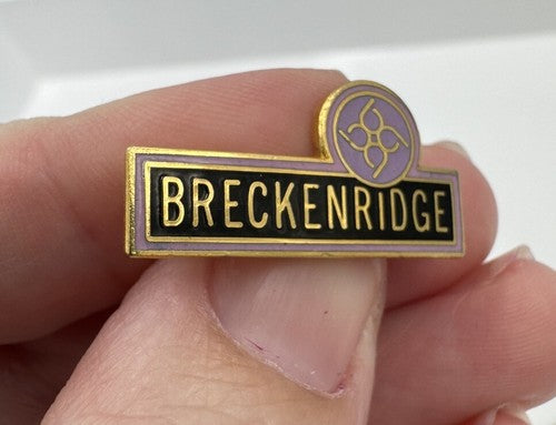 Vintage Purple Breckenridge ski resort Hat/lapel Pin Colorado Souvenir pin