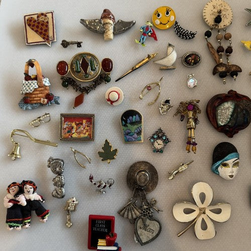 63 Piece Vintage/Modern Colorful Mixed Style Brooch/Pin Lot - Coro Craft Best
