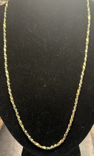 Vintage Napier Textured Twist Necklace 4mm Ball and Link GoldTone Signed 24.5”
