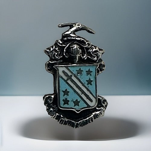 Vintage Phi Delta Theta Crest Silver Enamel Lapel Pin Non-Magnetic