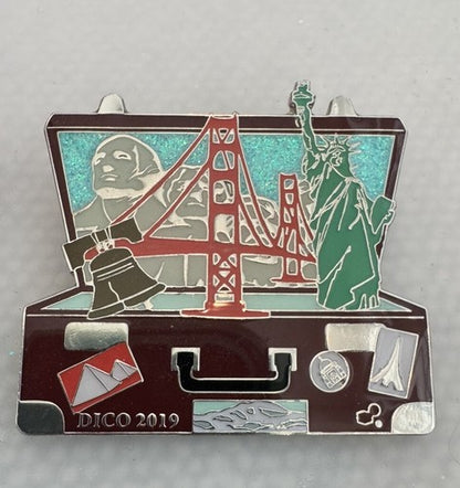 4x Destination Imagination DI Trading Pin 2019 Colorado Suitcases Continents USA