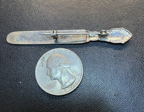 Brooch Silver Dinner Butter Little Knife Sterling Silver 925 Brooch Pin