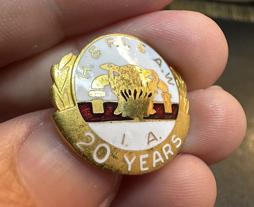 Heat & Frost Insulators & Allied Workers Union 20 Years Lapel Pin