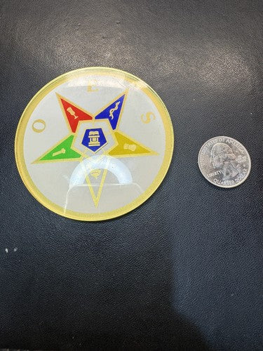 VTG OES Lucite Car Emblem Badge - 2.75” Order  Eastern Star Accessory - Unused