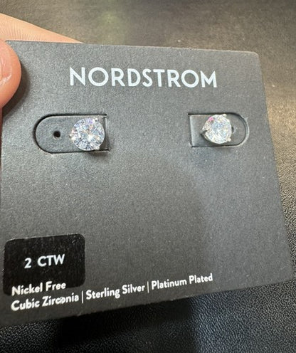 Nordstrom 2ct tw Cubic Zirconia Earrings in Platinum 233807 $46