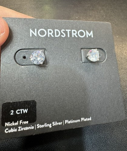 Nordstrom 2ct tw Cubic Zirconia Earrings in Platinum 233807 $46