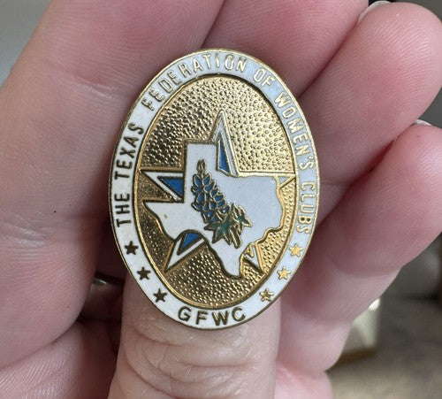 GFWC General Federation Women's Club President Lapel Pin Oval Texas Bluebonnets