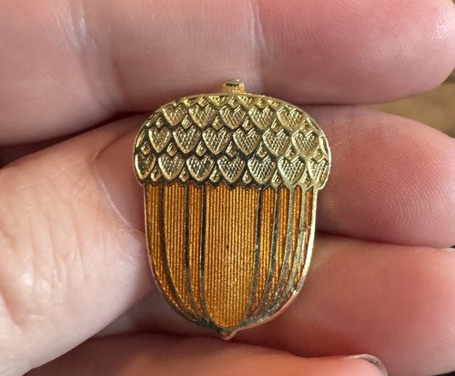 Vintage HALLMARK 1970's ACORN CLOISONNE Lapel Pin