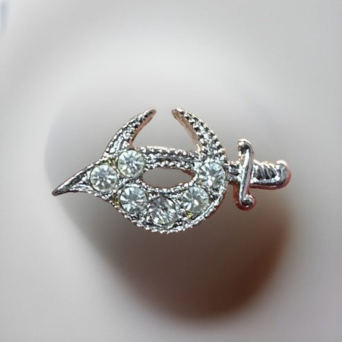 VTG Sterling Silver Shriners Masonic Freemason Fez Hat/Lapel Sword Pin Signed