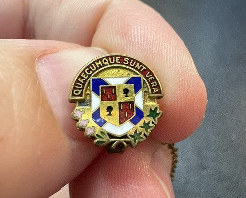 Vintage St Francis Xavier University Gold Filled Lapel Pin in Original Box Birks