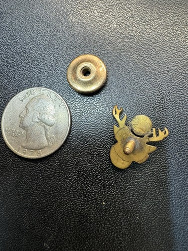 Antique Elks 3 Stone Screw Back Pin B.P.O.E. Elk Club