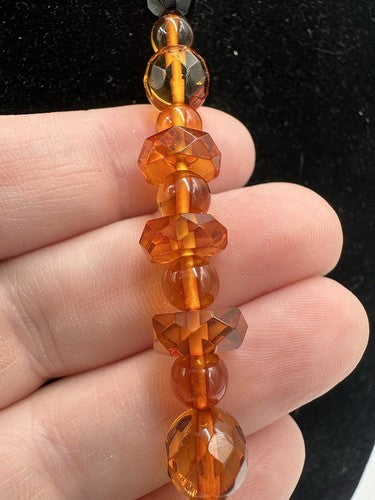 Honey Vintage Amber Beads Necklace Butterscotch Polished Faceted 16.7g