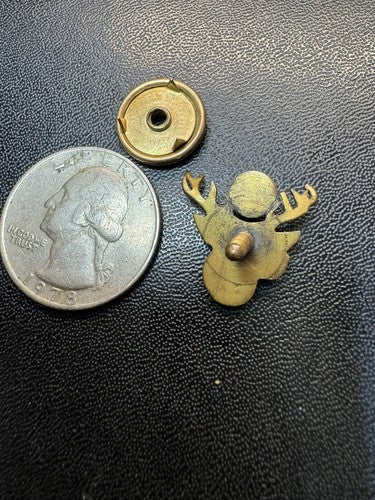 Antique Elks 3 Stone Screw Back Pin B.P.O.E. Elk Club
