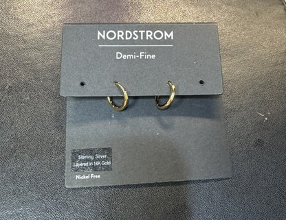 Nordstrom Everyday 14k Gold Over Sterling Silver Huggie Hoop Earrings NWT 1/2”